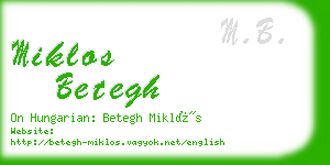 miklos betegh business card